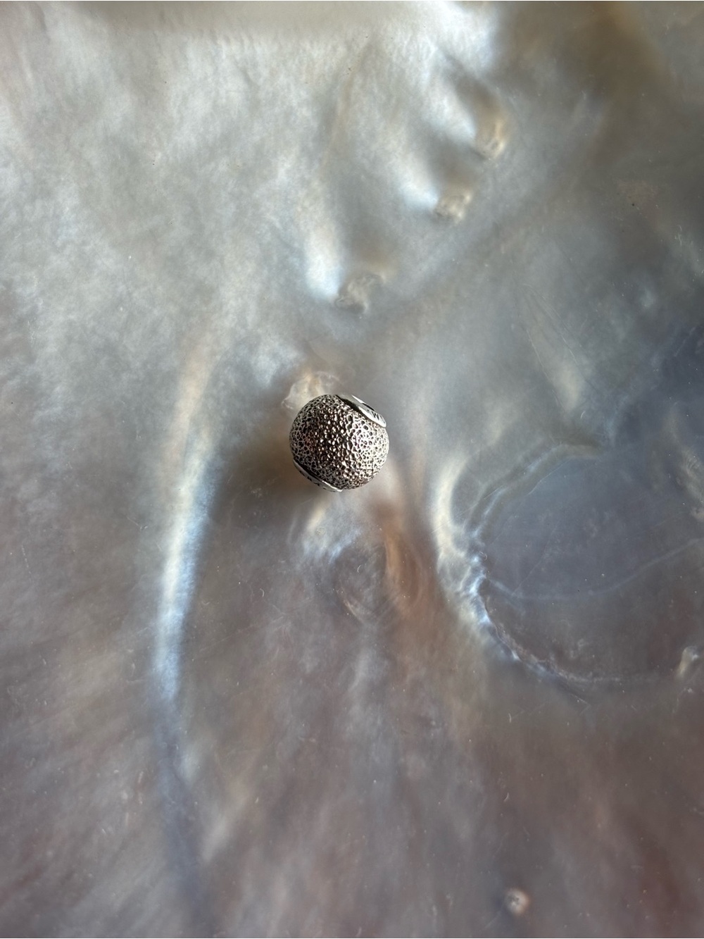 Pandora Essence Collection Textured Silver Bead Charm